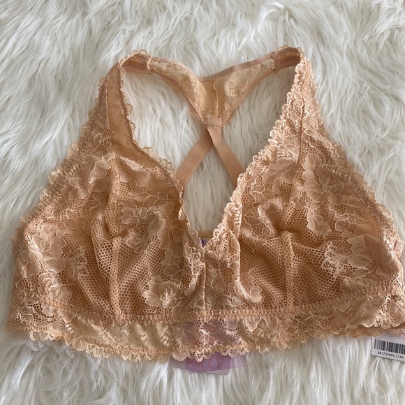 Savage X Fenty Honey Nude Floral Lace Racerback Bralette 3X - Picture 3 of 7